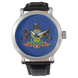 Pulsera reloj patriótico con bandera de Pensilvania