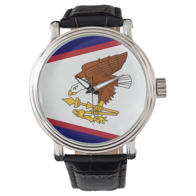 Pulsera Reloj patriótico con bandera de Samoa Americana (Anverso)