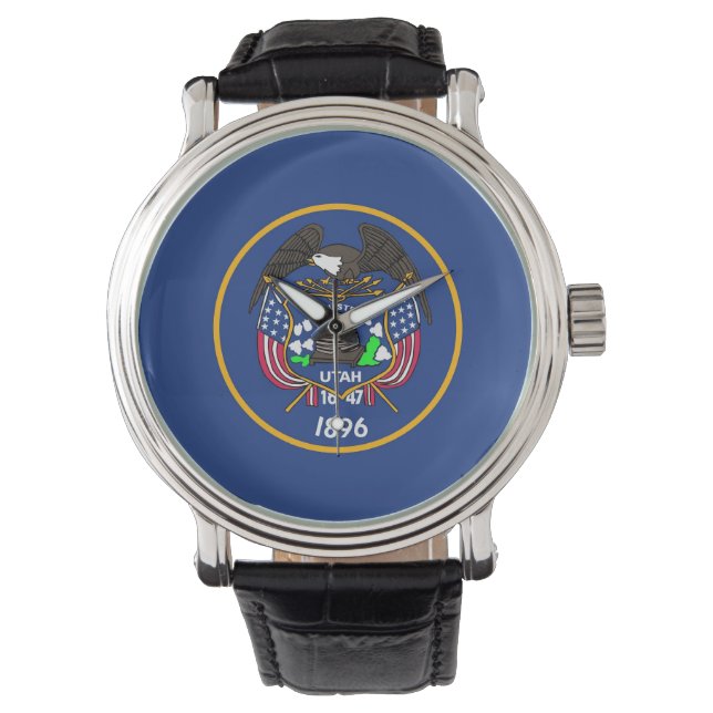 Pulsera Reloj patriótico con bandera de Utah (Anverso)