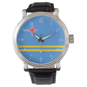 Pulsera Reloj patriótico de la bandera de Aruba