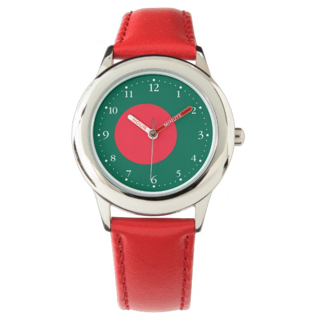 Pulsera Reloj patriótico de la bandera de Bangladesh (Anverso)