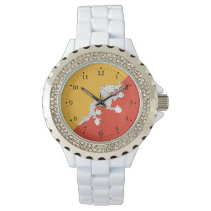 Pulsera Reloj patriótico de la bandera de Bután