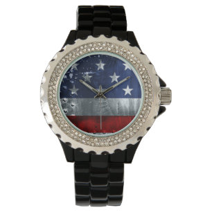 Pulsera Reloj patriótico industrial de la bandera