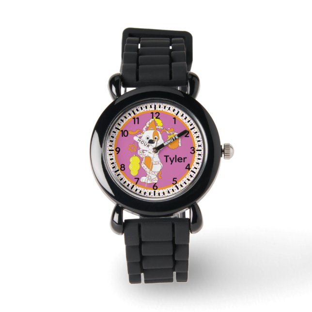 Pulsera Reloj personalizable de perro feliz de Hanukkah (Anverso)