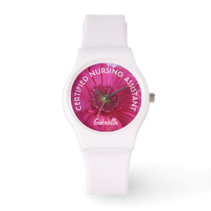 Pulsera Reloj personalizado de C.N.A. Pink Daisy