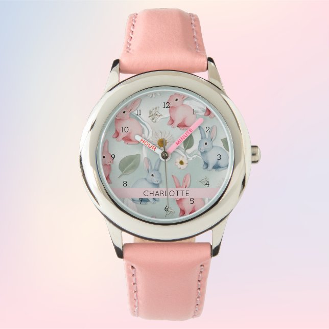 Pulsera Reloj personalizado de conejitos de Pascua (Personalized Easter Bunny Kids' Watch)