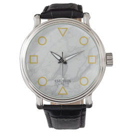 Pulsera Reloj Personalizado de Mármol Geométrico Moderno