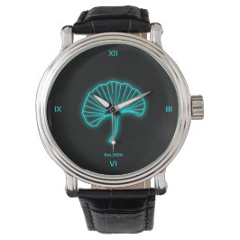 Pulsera Reloj personalizado de neón cibernético Zen Ginkgo