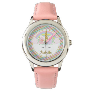 Pulsera Reloj personalizado del unicornio de los niños