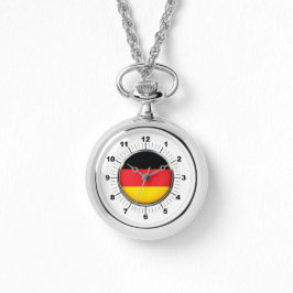 Pulsera Reloj plateado con bandera alemana de las mujeres