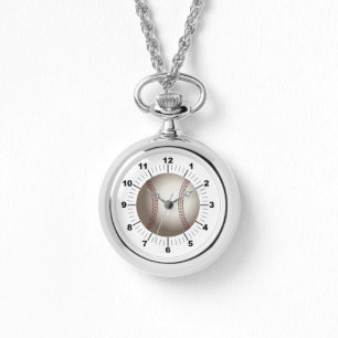 Pulsera Reloj plateado de canallas de béisbol femenino