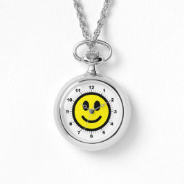Pulsera Reloj plateado de envergadura de la cara feliz de 