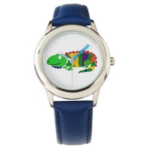 Pulsera Reloj primitivo enrrollado de la iguana del arte