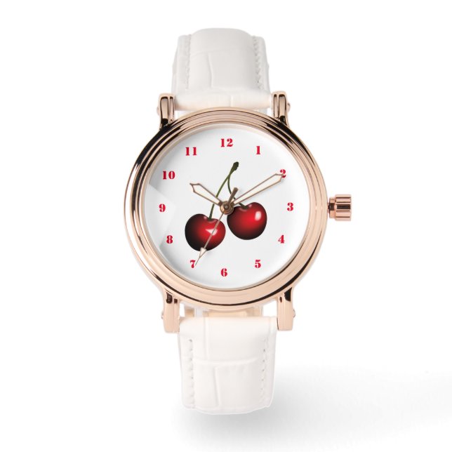 Pulsera Reloj Regalo de Cereza Roja (Anverso)