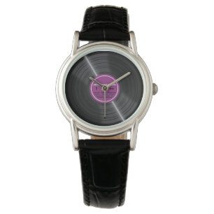 Pulsera Reloj retro púrpura del álbum de disco de vinilo