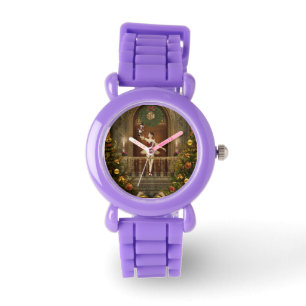 Pulsera Reloj rojo del purpurina de la bailarina y del