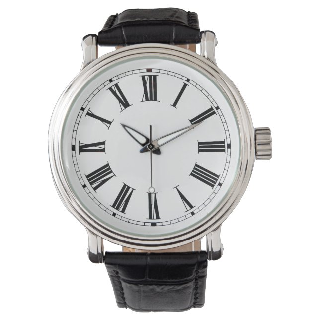 Pulsera Reloj romano de muñeca negra (Anverso)