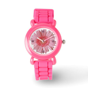 Pulsera Reloj rosado bonito de la margarita de Gerber
