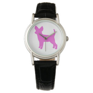 Pulsera Reloj rosado de la chihuahua