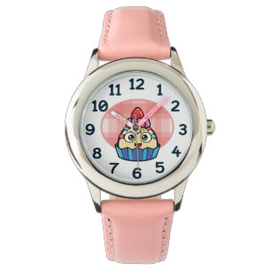 Pulsera Reloj rosado de la magdalena del abucheo