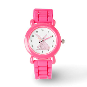 Pulsera Reloj rosado del conejito de Leslie Harlow 712