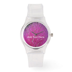 Pulsera Reloj rosado del soplo de polvo