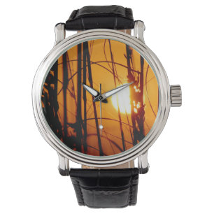 Pulsera Reloj tropical de la puesta del sol de las señora