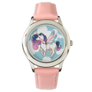 Pulsera Reloj Unicornio rosa de acero inoxidable