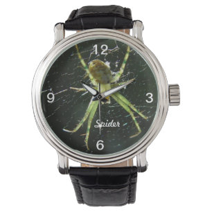 Pulsera Reloj verde de la araña que brilla intensamente