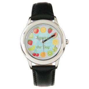 Pulsera Reprimir el día - Reloj de fruta divertida para lo