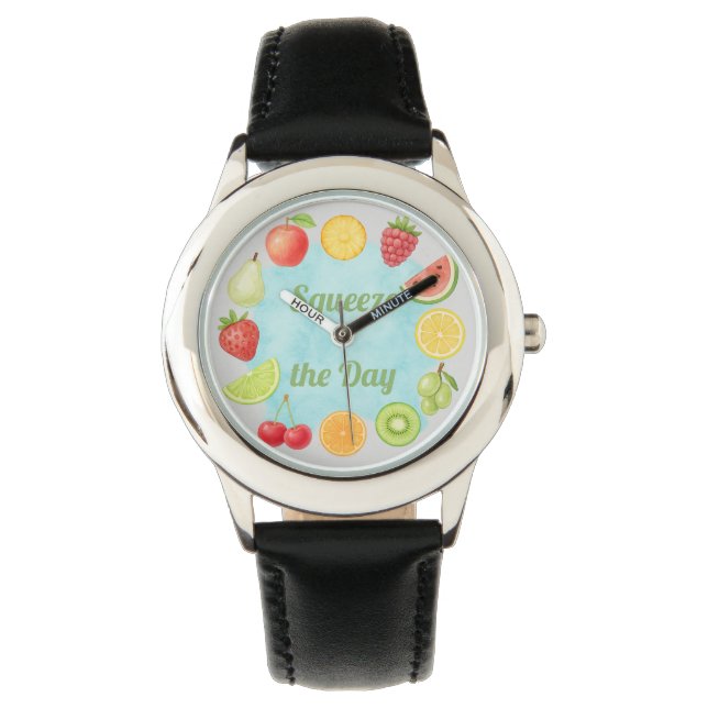 Pulsera Reprimir el día - Reloj de fruta divertida para lo (Anverso)