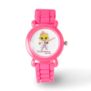 Pulsera Rosa del reloj del polluelo de la flebotomía
