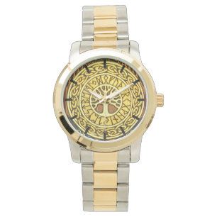 Pulsera Runas de Viking con el reloj del árbol