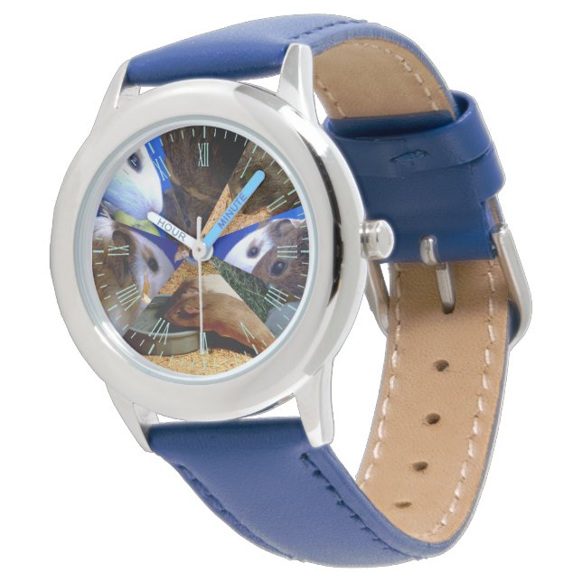 Pulsera Siete cerdos de Guinea, reloj de cuero infantil (Angular)