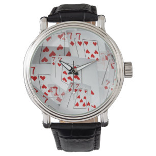 Pulsera Sietes, Cartas de Póquer, Reloj de hombre de cuero