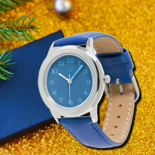 Pulsera simplemente azul - su reloj de monograma