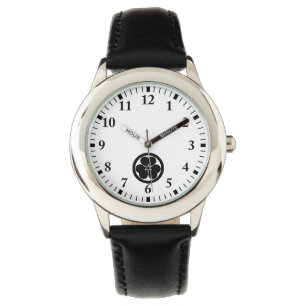 Pulsera Sordera de madera en el reloj circular