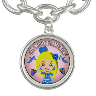 Pulsera Soy Muuy Flamenca Rubia y Celeste
