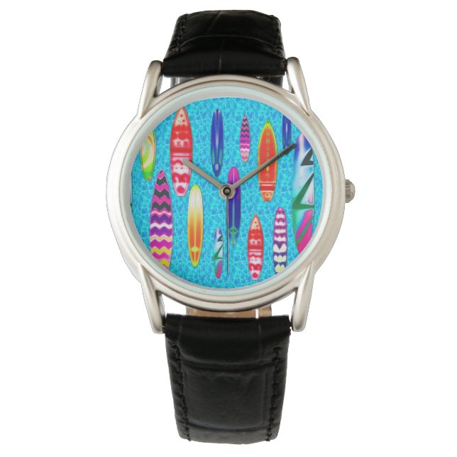 Pulsera Surfboards 1 opciones de reloj y número (Anverso)