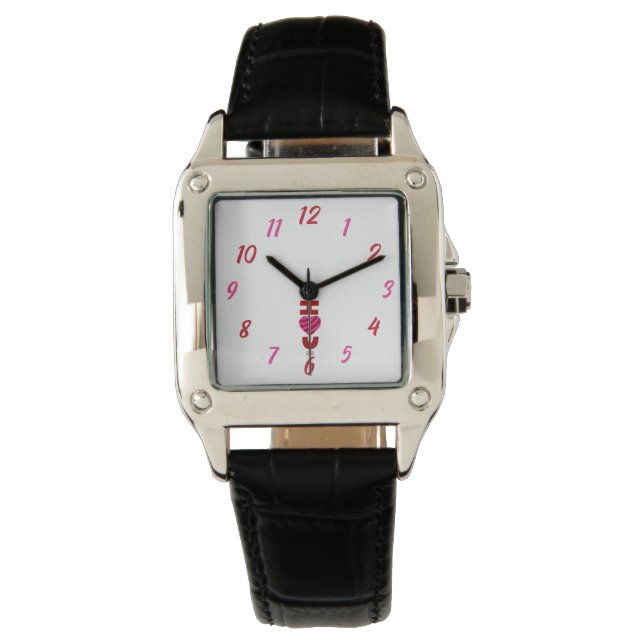 Pulsera Te amo el reloj cuadrado de mujeres (Anverso)