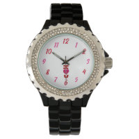 Te amo el reloj de esmalte negro Diamante de imita