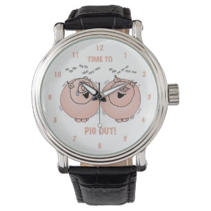 Pulsera ¡Tiempo al cerdo hacia fuera! Reloj de los cerdos