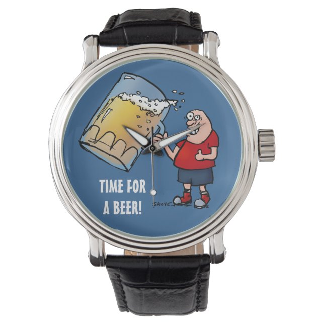 Pulsera Tiempo Para Un Reloj De Cerveza Graciosa (Anverso)
