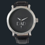 Pulsera Tipografía DAD Reloj de cosecha en blanco y negro<br><div class="desc">Tipografía DAD Reloj de cosecha en blanco y negro</div>