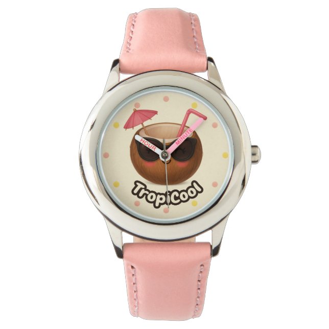 Pulsera TropiCool Coconut - Reloj de verano divertido para (Anverso)