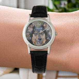 Pulsera Tu foto y nombre y reloj con números de cualquier 