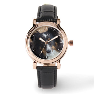 Pulsera Tu foto y texto personalizados y esfera de reloj d
