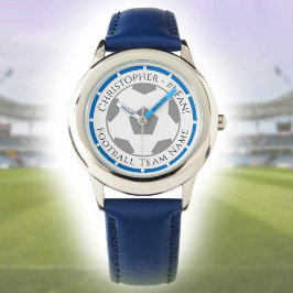 Pulsera Tu nombre más el nombre del equipo de fútbol Reloj