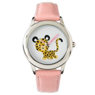 Pulsera Un Personalizado lindo con un reloj de leopardo so