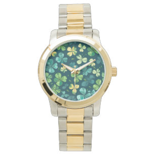 Pulsera un reloj de trébol de cuatro hojas